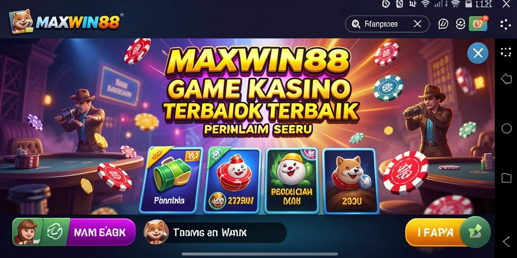Tangkapan layar gameplay seru MAXWIN88 dengan tema Kasino.