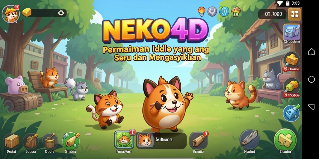 Screenshot gameplay NEKO4D yang menunjukkan aksi Idle yang seru.